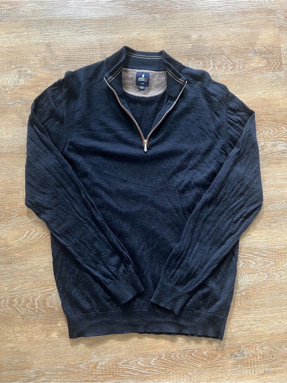 Johnnie-O Raynor 100% Merino Wool Quarter Zip Sweater | Navy | Large